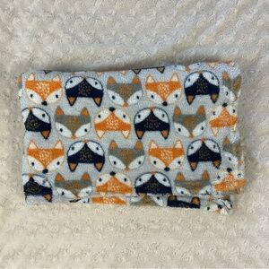 Baby Gear Fox Faces Baby Blanket Blue Gray Orange White Security Lovey Foxes